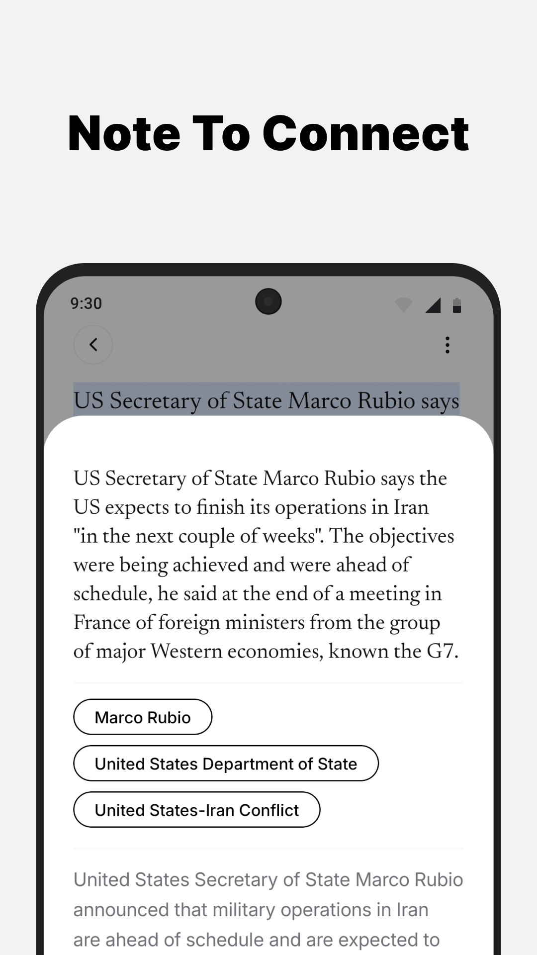 Note to Connect feature